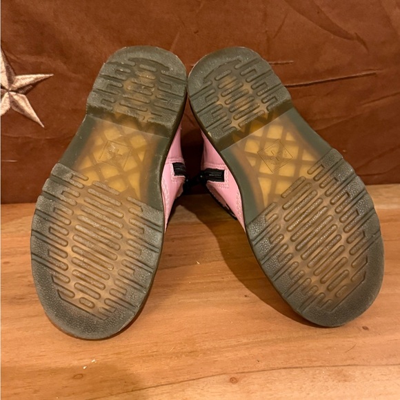 Dr. Martens Pink Patent Leather Lace Up Boots - Picture 3 of 4